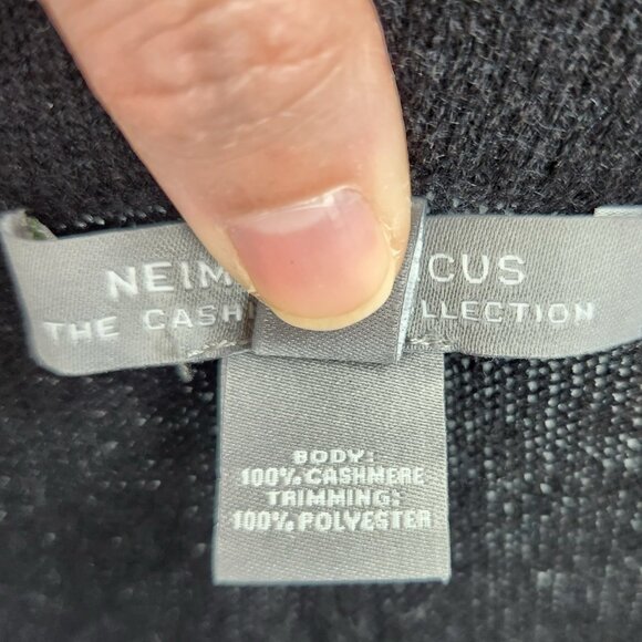 NWOT NEIMAN MARCUS Wide-Leg Pants 3X Straight Cut Pull On Lounge Black Cashmere - Picture 10 of 12